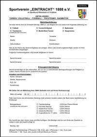 SV-Eintracht-Beitrittserklärung